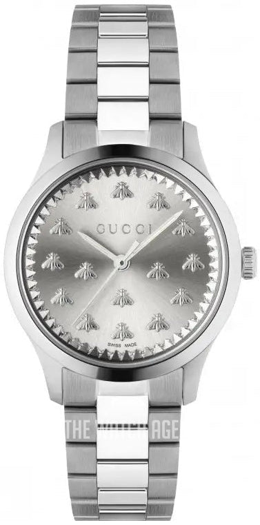  Shop Authentic Gucci G Timeless Quartz Silver Dial Silver Steel Strap Watch for Men - YA1265031 - Luxxuri