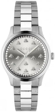  Shop Authentic Gucci G Timeless Quartz Silver Dial Silver Steel Strap Watch for Men - YA1265031 - Luxxuri