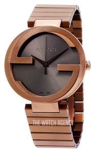  Shop Authentic Gucci Interlocking XL Brown Dial Brown Steel Strap Watch For Men - YA133211 - Luxxuri
