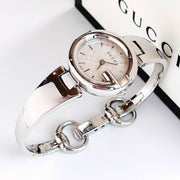  Shop Authentic Gucci Guccissima Quartz Silver Dial Silver Steel Strap Watch For Women - YA134511 - Luxxuri