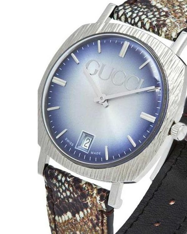  Shop Authentic Gucci Grip Vintage Silver Stainless Steel Quartz Unisex Watch 35mm - YA152401 - Luxxuri