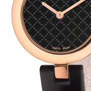  Shop Authentic Gucci Diamantissima Quartz Black Dial Black Leather Strap Watch for Women - YA141501 - Luxxuri