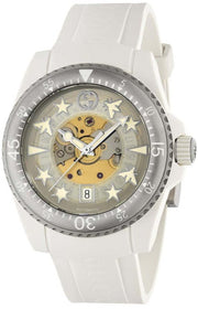  Shop Authentic Gucci Dive Automatic Transparent Dial White Rubber Strap Watch For Men - YA136343 - Luxxuri
