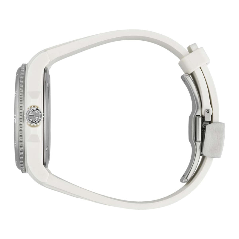  Shop Authentic Gucci Dive Automatic Transparent Dial White Rubber Strap Watch For Men - YA136343 - Luxxuri