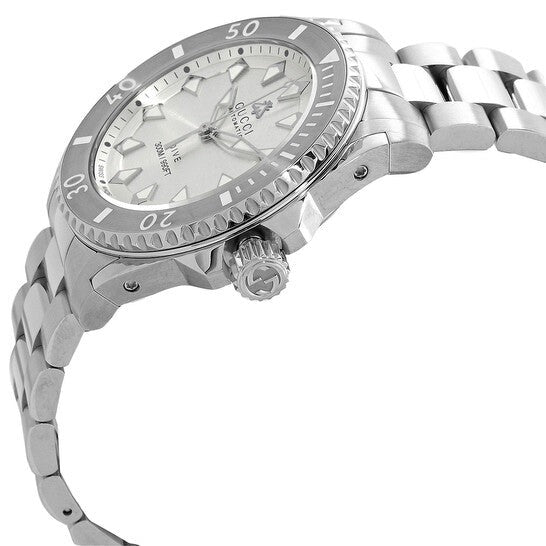  Shop Authentic Gucci Dive Automatic Silver Dial Silver Steel Strap Watch for Men - YA136354 - Luxxuri