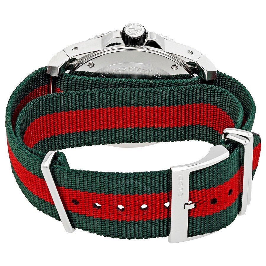  Shop Authentic Gucci Dive Black Dial Red & Green Nylon Strap Watch For Men - YA136209 - Luxxuri