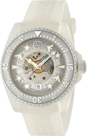  Shop Authentic Gucci Dive Automatic White Dial White Rubber Strap Unisex Watch - YA136342 - Luxxuri