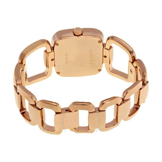  Shop Authentic Gucci G Ladies Diamonds Black Dial Rose Gold Steel Strap Watch For Women - YA125512 - Luxxuri