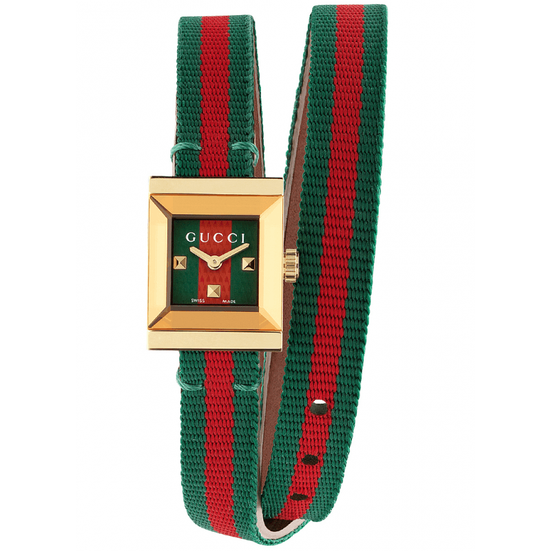  Shop Authentic Gucci G-Frame Multicolored Red and Green Dial Watch For Women - YA128527 - Luxxuri