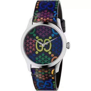  Shop Authentic Gucci G Timeless Quartz Black Dial Black Leather Strap Watch For Women - YA1264146 - Luxxuri