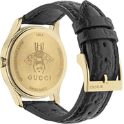  Shop Authentic Gucci G Timeless Quartz Black Dial Black Leather Strap Watch For Women - YA1264034A - Luxxuri