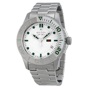  Shop Authentic Gucci G Timeless Silver Dial Silver Steel Strap Watch For Men - YA126232 - Luxxuri