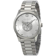  Shop Authentic Gucci G Timeless Silver Dial Silver Steel Strap Watch For Women - YA1264095 - Luxxuri