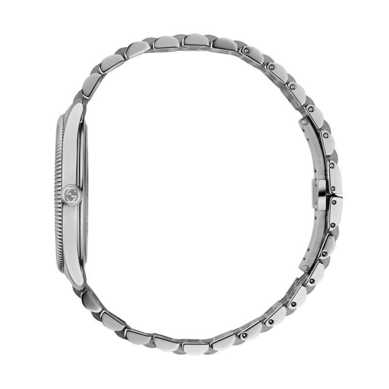  Shop Authentic Gucci G Timeless Quartz Silver Dial Silver Steel Strap Watch For Women - YA1264153 - Luxxuri