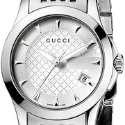  Shop Authentic Gucci G Timeless Silver Dial Silver Steel Strap Watch For Women - YA126501 - Luxxuri