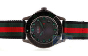  Shop Authentic Gucci G Timeless Sport Black Dial Two Tone NATO Strap Watch For Men - YA126229 - Luxxuri