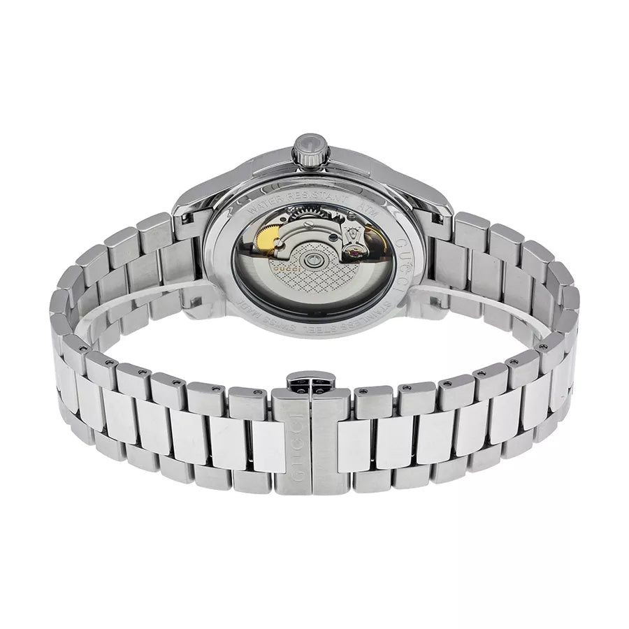  Shop Authentic Gucci G Timeless Automatic Brown Dial Silver Steel Strap Watch For Women - YA126431A - Luxxuri