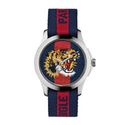  Shop Authentic Gucci G Timless Le Marche Des Merveilles Blue & Red Dial Blue & Red Nylon Strap Unisex Watch  - YA126495 - Luxxuri