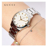  Shop Authentic Gucci G Timeless White Dial Silver Steel Strap Watch For Women - YA126572A - Luxxuri