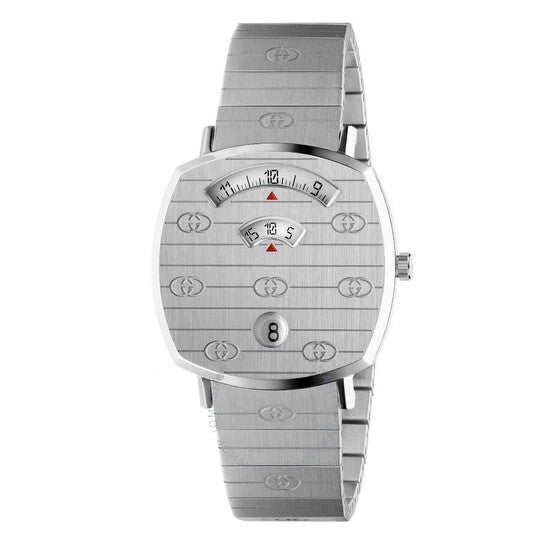  Shop Authentic Gucci Grip Quartz Silver Dial Silver Steel Strap Watch For Women - YA157401 - Luxxuri