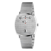  Shop Authentic Gucci Grip Quartz Silver Dial Silver Steel Strap Watch For Women - YA157401 - Luxxuri