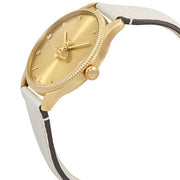  Shop Authentic Gucci G Timeless Quartz Gold Dial Beige Leather Strap Watch For Women - YA1264180 - Luxxuri