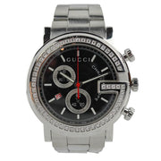  Shop Authentic Gucci G Chrono Diamonds Black Dial Silver Steel Strap Watch For Men - YA101324 - Luxxuri