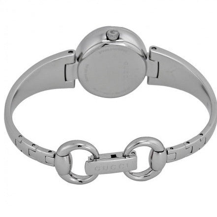  Shop Authentic Gucci Guccissima Quartz Silver Dial Silver Steel Strap Watch For Women - YA134502 - Luxxuri