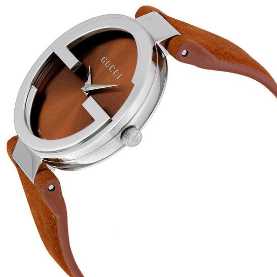  Shop Authentic Gucci Interlocking G Quartz Orange Dial Orange Leather Strap Watch For Women - YA133316 - Luxxuri