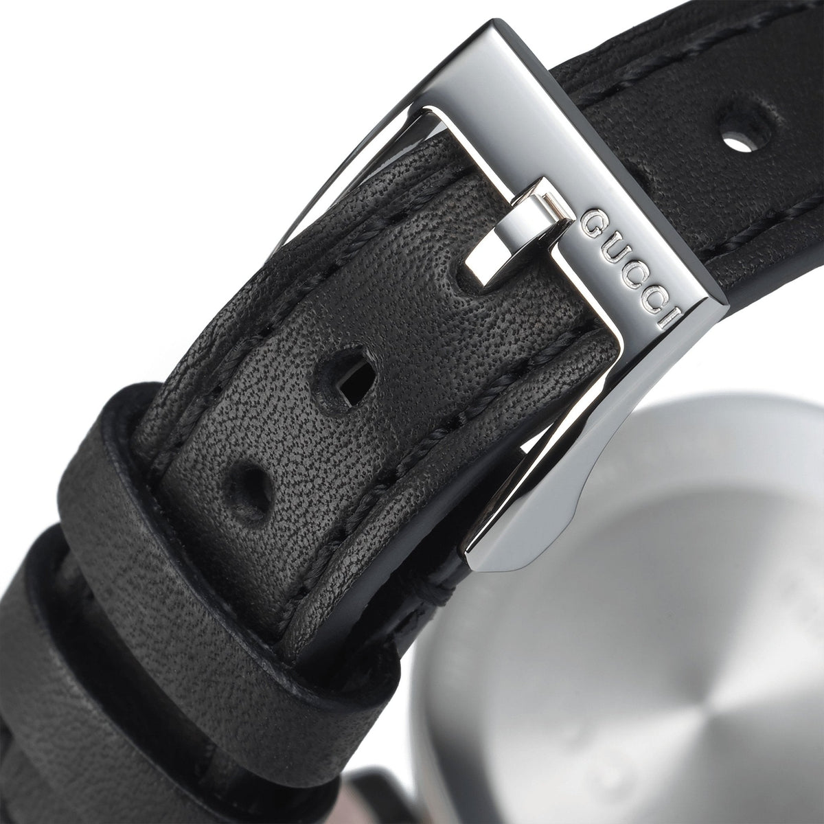  Shop Authentic Gucci G Interlocking Black Dial Black Leather Strap Watch For Women - YA133501 - Luxxuri