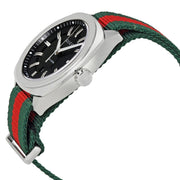  Shop Authentic Gucci GG2570 Quartz Black Dial Green & Red Nylon Strap Watch For Men - YA142305 - Luxxuri