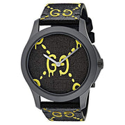  Shop Authentic Gucci G Timeless Ghost Black Dial Black Leather Strap Watch For Men - YA1264019 - Luxxuri