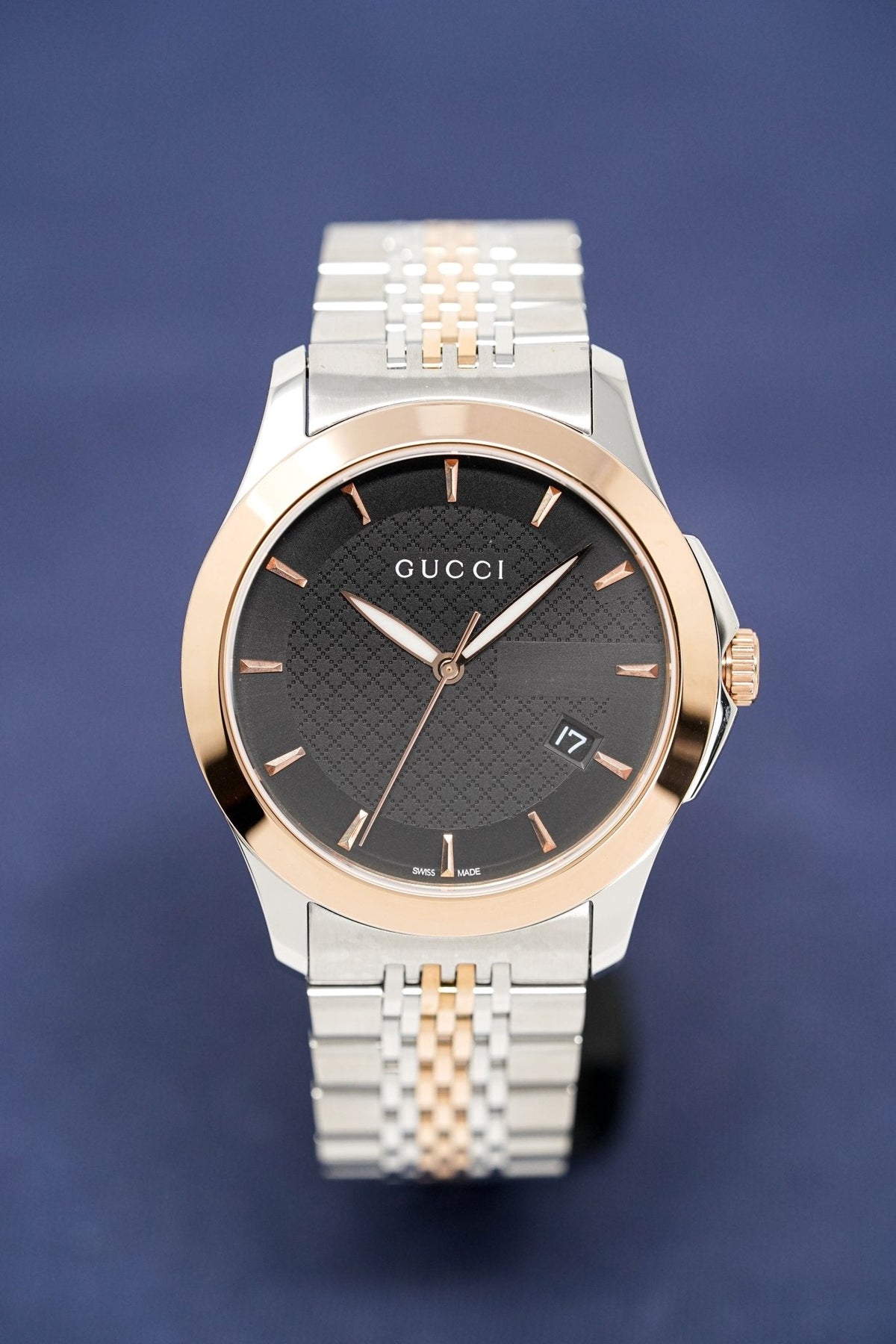  Shop Authentic Gucci G Timeless Black Dial Two Tone Steel Strap Watch For Men - YA126410 - Luxxuri