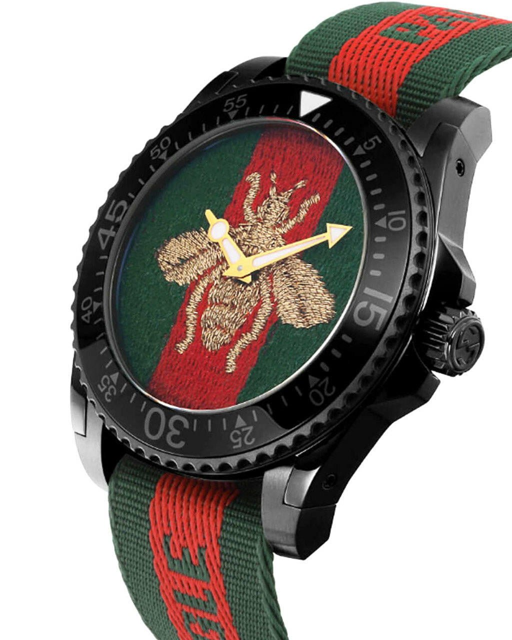  Shop Authentic Gucci Dive Green & Red Dial Green & Red Nylon Strap Watch For Men - YA136216 - Luxxuri