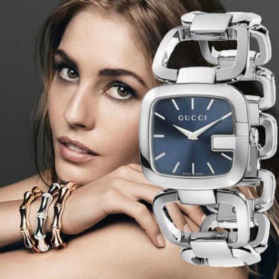  Shop Authentic Gucci G Gucci Blue Dial Silver Steel Strap Watch For Women - YA125405 - Luxxuri