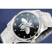 Shop Authentic Gucci G Timeless Quartz Black Dial Silver Steel Strap Watch For Women - YA1264136 - Luxxuri