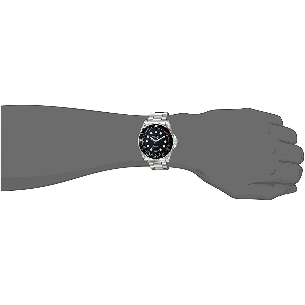  Shop Authentic Gucci Dive Analog Black Dial Silver Steel Strap Watch For Men - YA136208 - Luxxuri