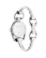  Shop Authentic Gucci Horsebit Collection Quartz Brown Dial Silver Steel Strap Watch For Women - YA139501 - Luxxuri
