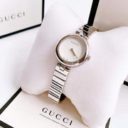  Shop Authentic Gucci Diamantissima Quartz White Dial Silver Steel Strap Watch For Women - YA141402 - Luxxuri