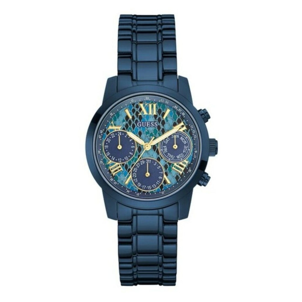  Shop Authentic Guess Sunrise Multifunction Blue Dial Blue Steel Strap Watch for Women - W0448L10 - Luxxuri