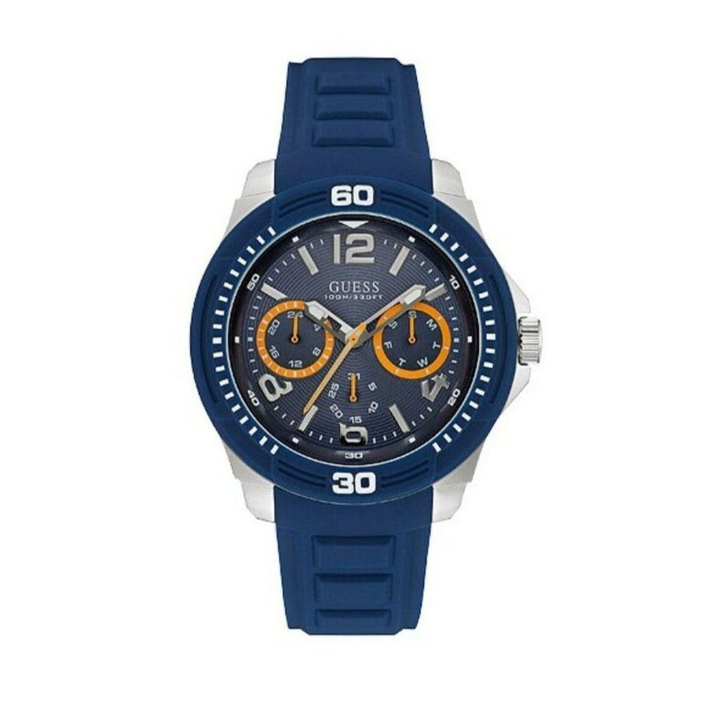  Shop Authentic Guess Trade Blue Dial Blue Silicone Strap Watch for Men - W0967G2 - Luxxuri