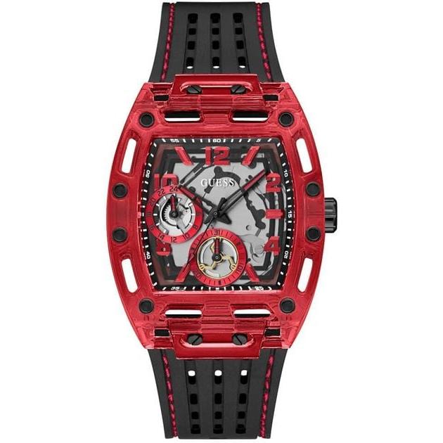  Shop Authentic Guess Phoenix Multifunction Analog Red Dial Black Silicone Strap Watch For Men - GW0499G4 - Luxxuri