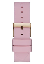 Shop Authentic Guess Sparkling Diamonds Pink Dial Pink Rubber Strap Watch for Women - W0032L9 - Luxxuri