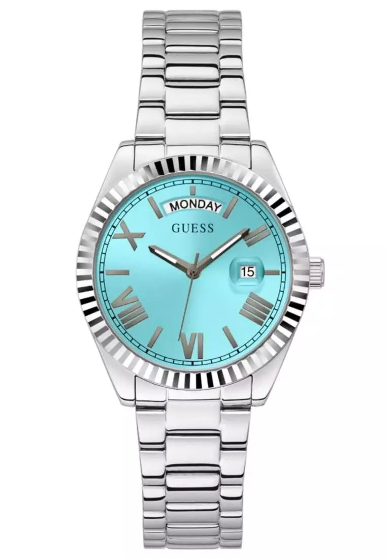  Shop Authentic Guess Connoisseur Turquoise Dial Silver Steel Strap Watch for Men - GW0265G11 - Luxxuri