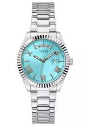 Shop Authentic Guess Connoisseur Turquoise Dial Silver Steel Strap Watch for Men - GW0265G11 - Luxxuri