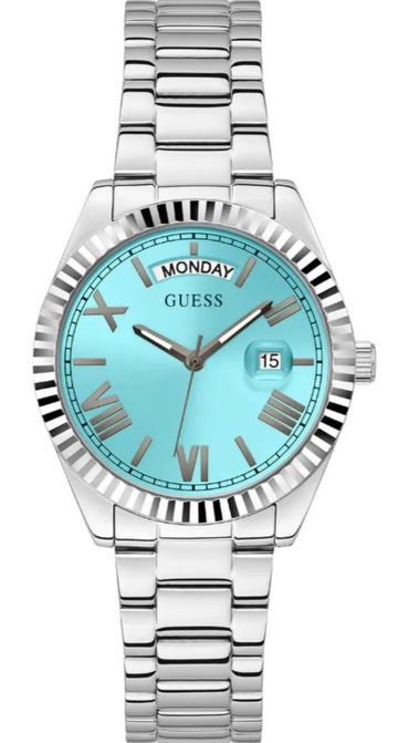  Shop Authentic Guess Luna Quartz Blue Dial Silver Steel Strap Watch For Women - GW0308L4 - Luxxuri