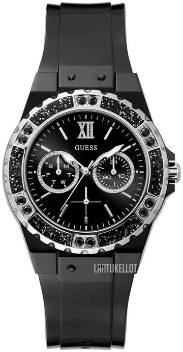  Shop Authentic Guess Limelight Diamonds Black Dial Black Rubber Strap Watch for Women - GW0041L5 - Luxxuri