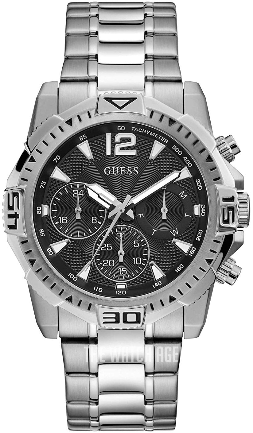  Shop Authentic Guess Commander Chronograph Black Dial Silver Steel Strap Watch for Men - GW0056G1 - Luxxuri