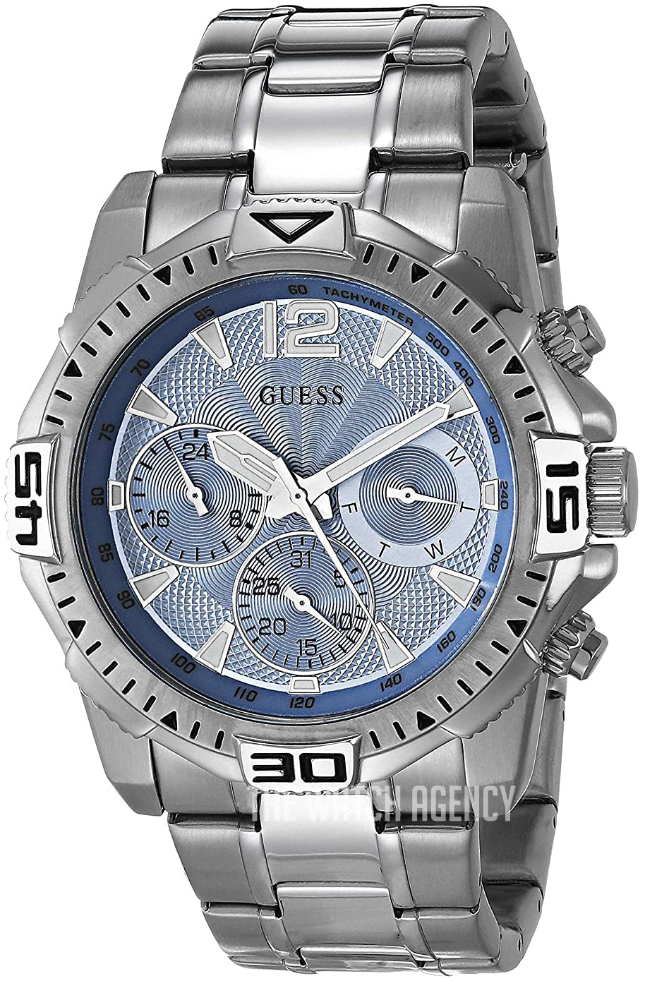  Shop Authentic Guess Commander Chronograph Blue Dial Silver Steel Strap Watch for Men - GW0056G2 - Luxxuri