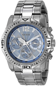  Shop Authentic Guess Commander Chronograph Blue Dial Silver Steel Strap Watch for Men - GW0056G2 - Luxxuri
